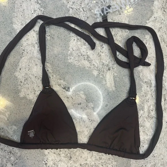 Monday Swimwear Morocco Top in Expresso Rib Size V - Picture 7 of 8